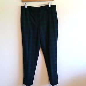 Talbots Black and Green Plaid Straight Leg Pants